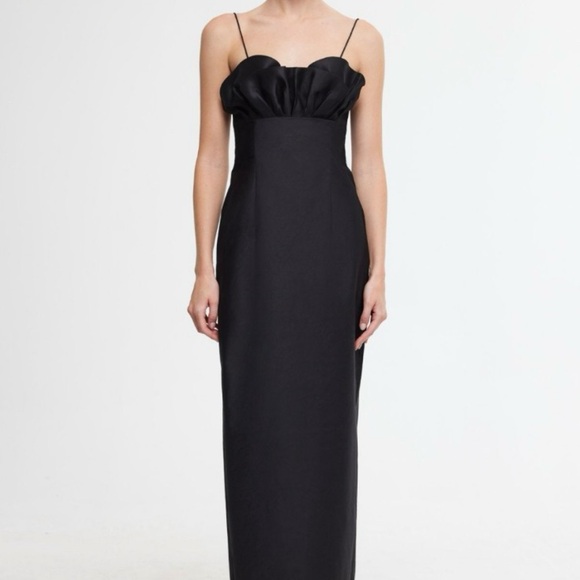 knee length dresses for ladies Acler Online AU Black Strapless Midi Dress, AU10 / US6 main image 0
